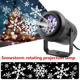 Projector Lamp High-brightness Christmas Snowflake Indoor Holiday Decoration Light Rotating (Option: Black-AU-1PC)