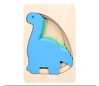 Children's Wooden Animal Multi-layer Gradient 3D Puzzle Model (Option: Dinosaur Style)