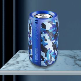 Outdoor Portable Subwoofer New Small Speaker (Option: Blue-Camouflage)