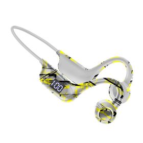 Graffiti Bone Conduction Wireless Bluetooth Headset (Color: Yellow)