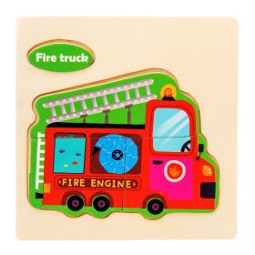 Three-dimensional Cartoon Pattern Puzzle Toy (Option: Fire Truck)