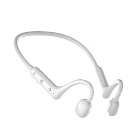 Bone Conduction Bluetooth Neck Hanging Sports Stereo Headset (Color: White)