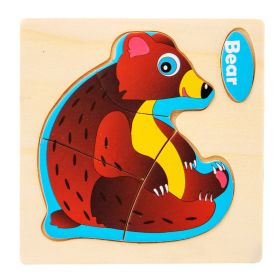 Three-dimensional Cartoon Pattern Puzzle Toy (Option: Black Bear)