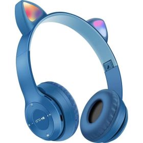 P47m Cat Ear Headset Bluetooth Headset (Color: Dark Blue)