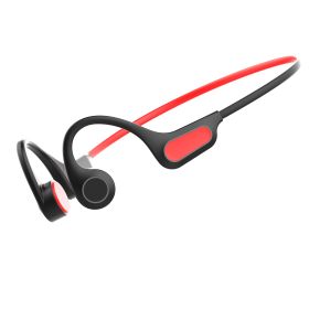 Bone Conduction Headset Plastic Bluetooth Headset Sports Wireless Non In-ear (Option: Black And Red)