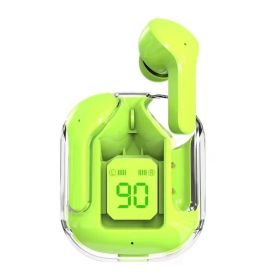 Transparent Case Space Capsule True Wireless Bluetooth Headset (Color: Green)