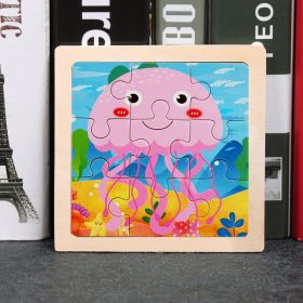 Children's Early Childhood Education Wooden Puzzle (Option: Jellyfish)