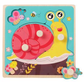 Wooden Children's Dowel Pin Hand Holding Puzzle Board Toys (Option: Snail)