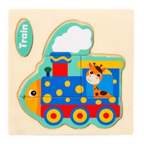 Three-dimensional Cartoon Pattern Puzzle Toy (Option: Train)