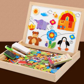 MWZ Magnetic Joypin Animal Zodiac Double-sided Drawing Board Children Educational Jigsaw Puzzle Manufacturer (Option: Forest Paradise)