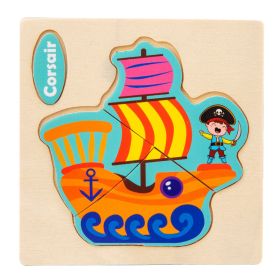 Three-dimensional Cartoon Pattern Puzzle Toy (Option: Ship)