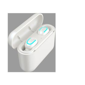 50 Charging Bin Stereo Mobile Power Bluetooth Headset (Option: U Shaped Binaural White)