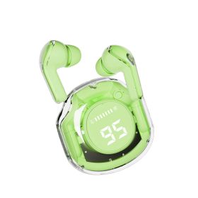 Ultra-long Life Battery Large Power Digital Display Wireless Bluetooth Headset (Option: Green-Bare Metal)