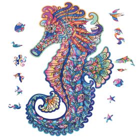 Irregular Three-dimensional Seahorse Shaped Animal Wooden Puzzle (Option: A3)