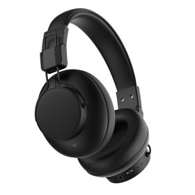 Bluetooth Active Noise Reduction Stereo With Microphone Game Computer Cellphone Anc Wireless Folding Headset (Option: Black-ANC Version With Logo)